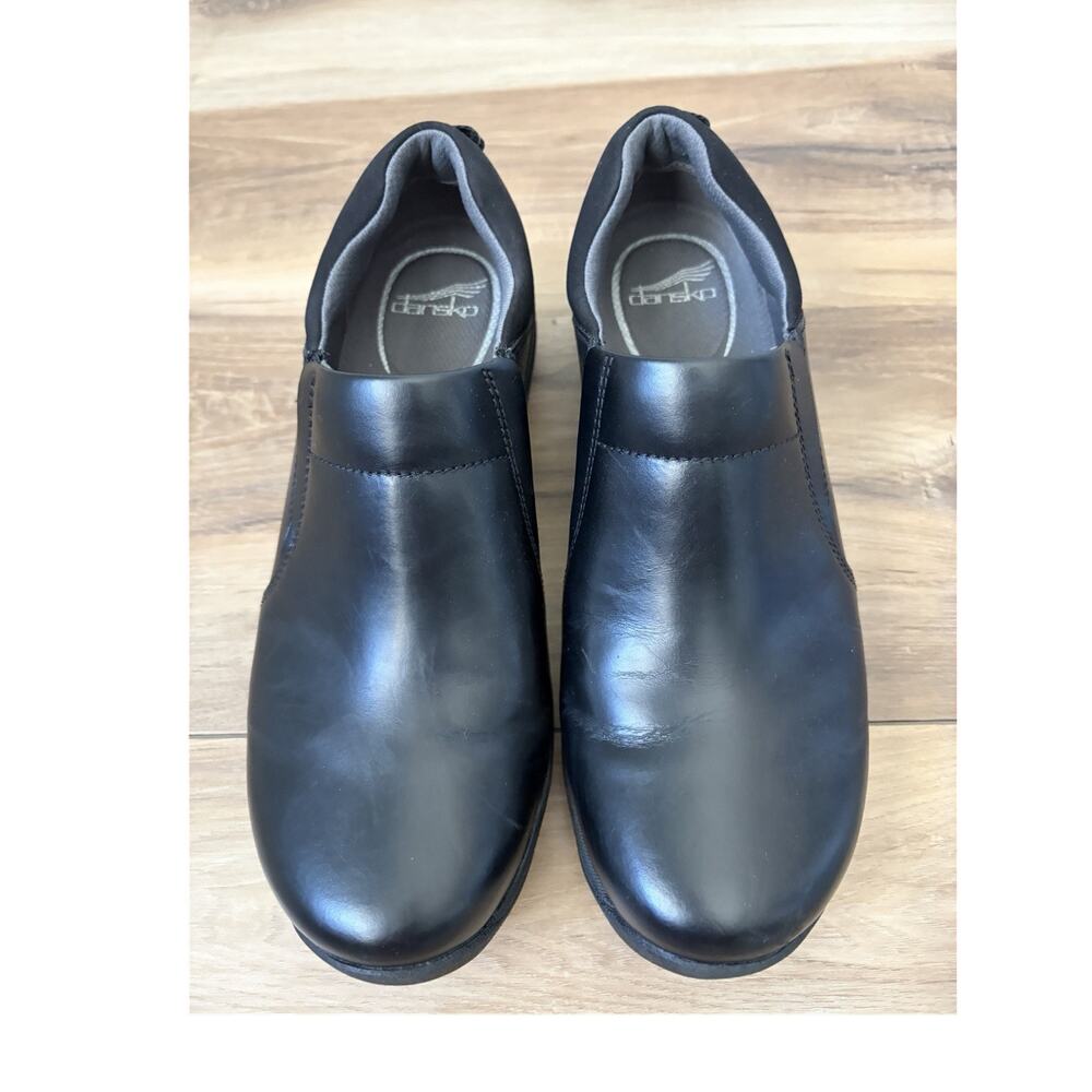 Dansko Neci Women’s Black Leather Slip-On Shoes Slip Resistant EU 39 US 8.5